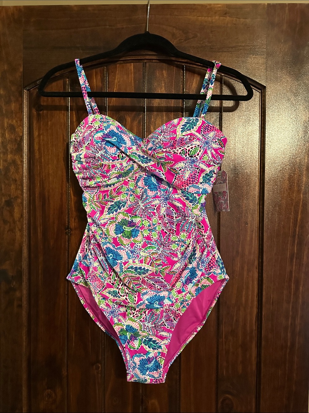 Stella Parker Floral Twist One-Piece Swimsuit - Pink Multi